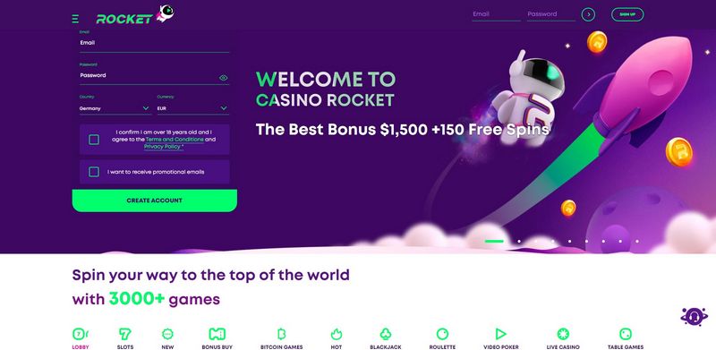 Casino site Rocket evaluation: As much as &euro;& euro; 1000 and 150 totally free rotates